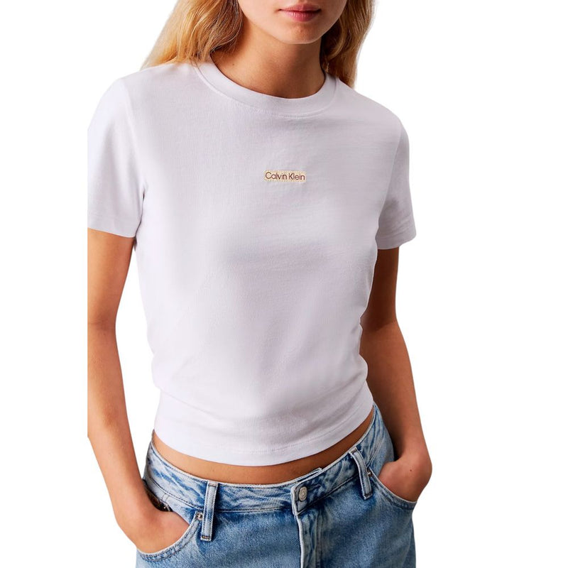 T-shirt Femme Blanc en Coton Recyclé Calvin Klein Jeans