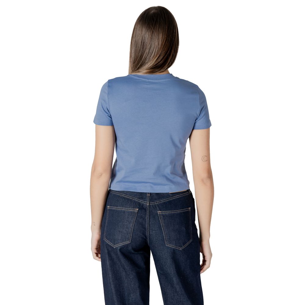 Calvin Klein Jeans T-Shirt en Coton Recyclé Bleu Clair pour Femme