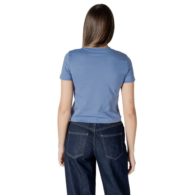Calvin Klein Jeans T-Shirt en Coton Recyclé Bleu Clair pour Femme