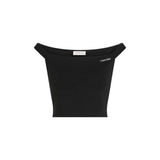 Calvin Klein Jeans Black Viscose Bardot Top - Élégant et Confortable