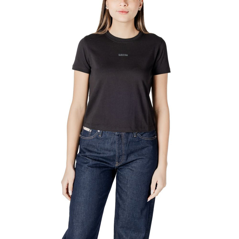 T-shirt en coton recyclé noir Calvin Klein Jeans pour femmes