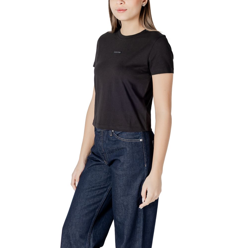 T-shirt en coton recyclé noir Calvin Klein Jeans pour femmes