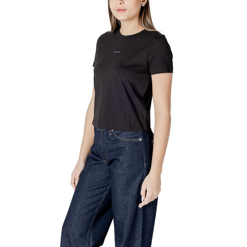T-shirt en coton recyclé noir Calvin Klein Jeans pour femmes