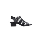 Calvin Klein Jeans Black Polyester Sandal - HEEL SQUARE MG BUCKLE