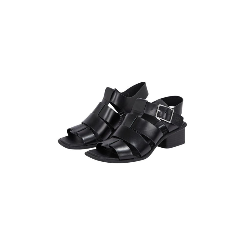 Sandales Calvin Klein Jeans Black Polyester HEEL SQUARE MG BUCKLE