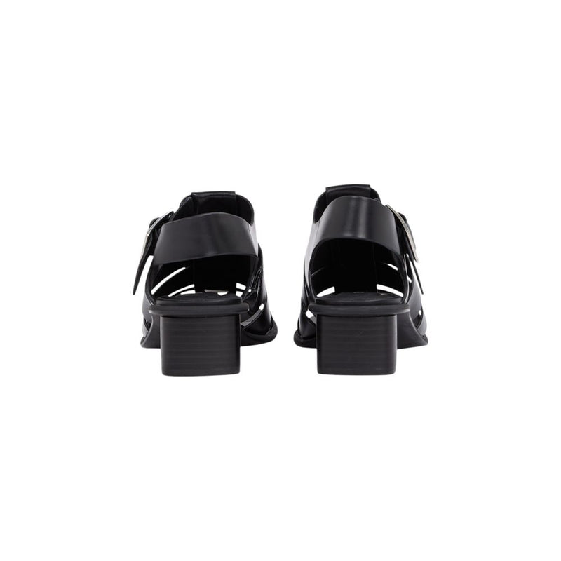 Sandales Calvin Klein Jeans Black Polyester HEEL SQUARE MG BUCKLE