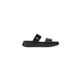 Calvin Klein Jeans Black Leather Sandal Slide Double