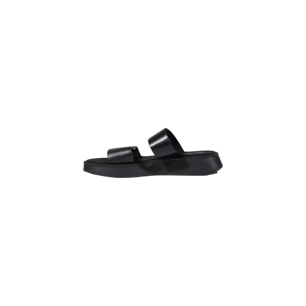 Calvin Klein Jeans Black Leather Sandal Slide Double