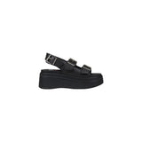 Tommy Hilfiger Jeans Black Leather Sandal - TJW WEDGE