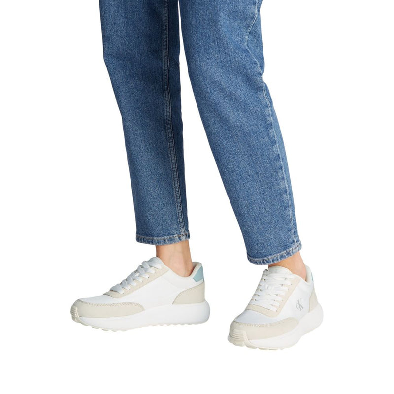 Calvin Klein Jeans Cream Leather Sneaker - Stylish Comfort