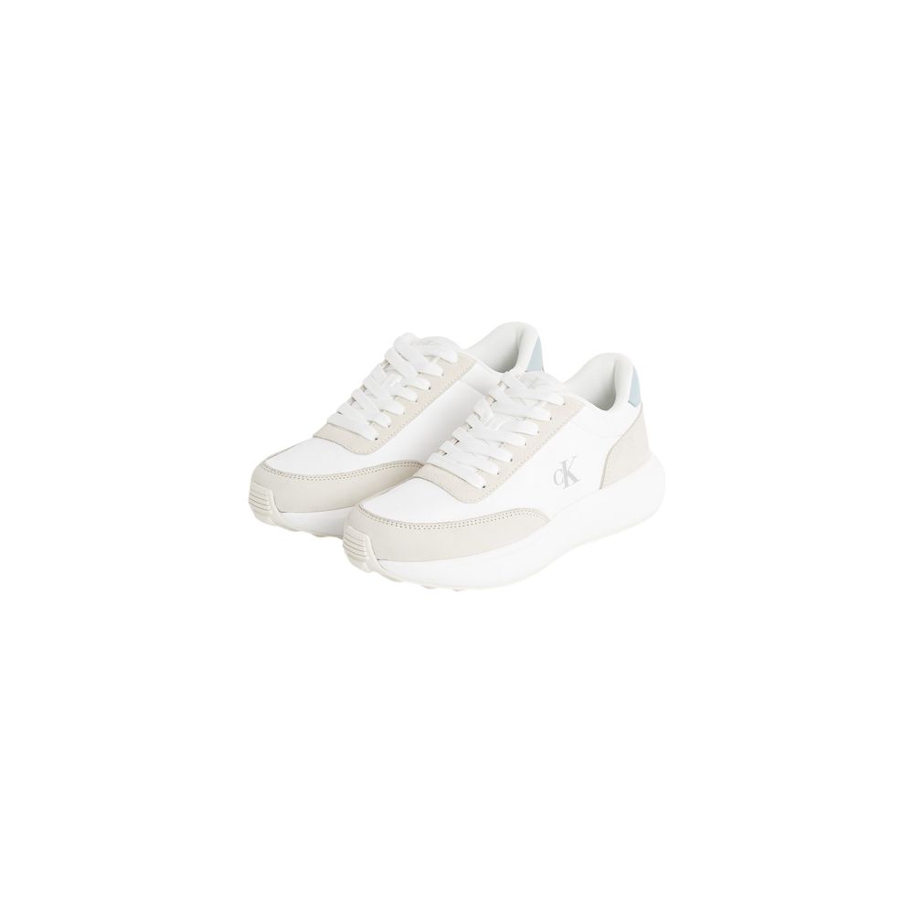 Calvin Klein Jeans Cream Leather Sneaker - Style and Comfort