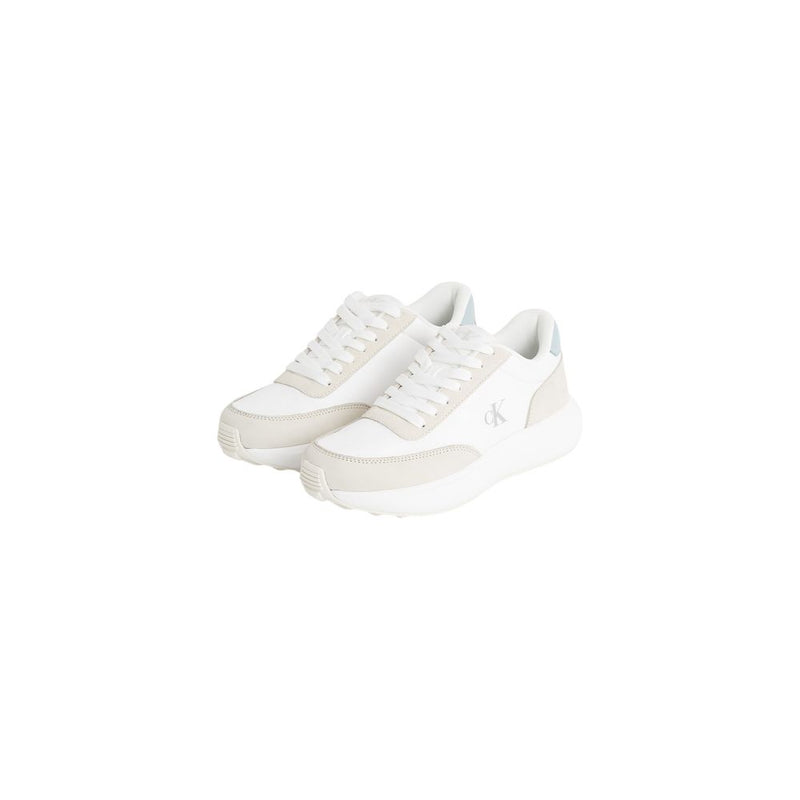 Calvin Klein Jeans Cream Leather Sneaker - Stylish Comfort