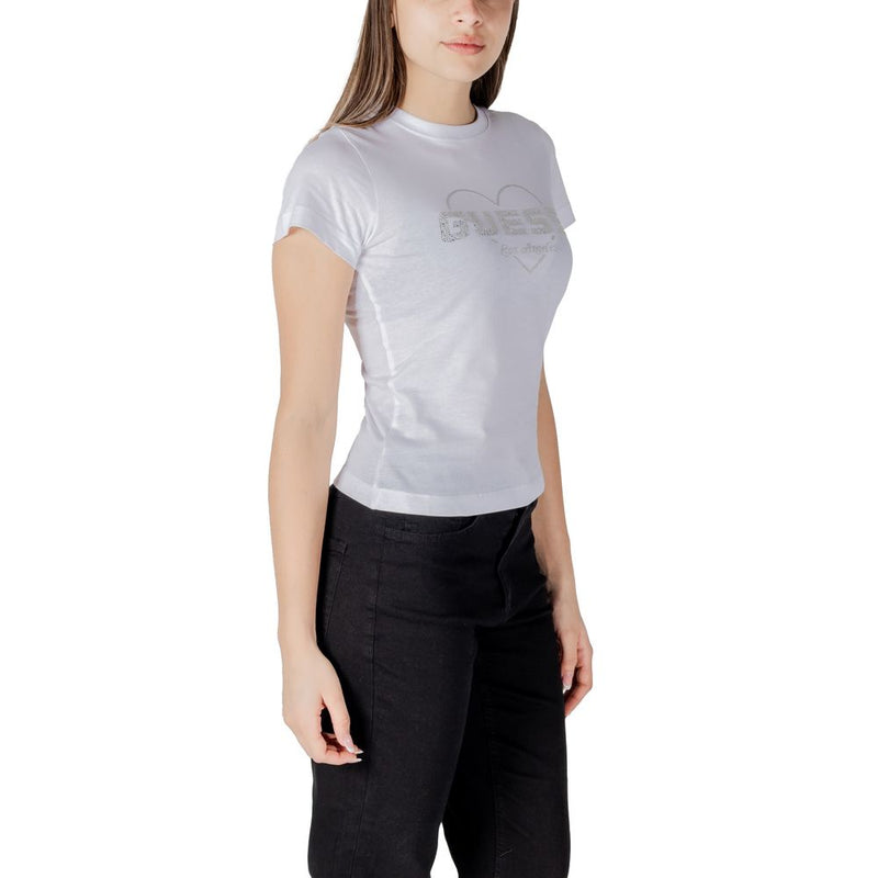 Guess Active NARCISO CN V5GI10 K9RM1 T-Shirt Femme Blanc en Coton