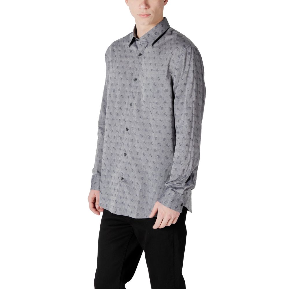 Chemise en Coton Grise Guess LS 4G JACQUARD M5GH65 WFXX1
