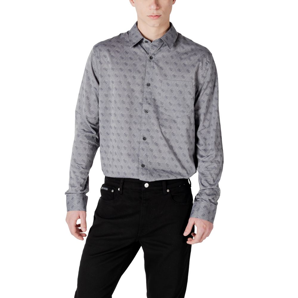 Chemise en Coton Grise Guess LS 4G JACQUARD M5GH65 WFXX1