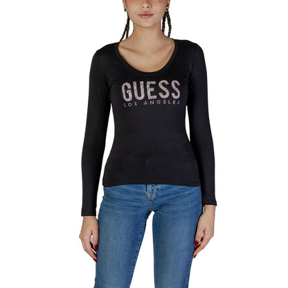 Guess, chemise à manches longues en coton noir