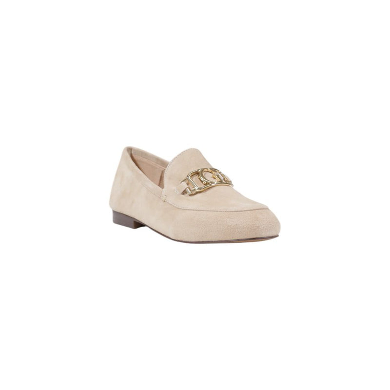 Guess Martynas Beige Leather Platform Flats for Women