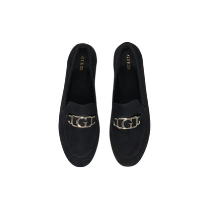 Guess, plateforme en cuir noir