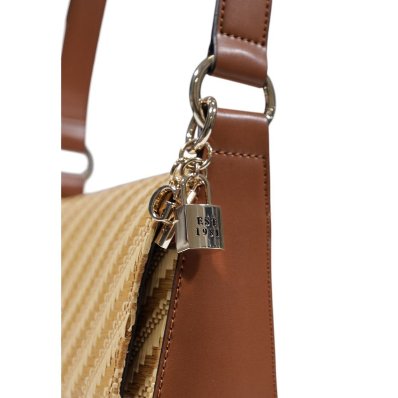 Guess Emelda Crossbody Handbag - Élégant Sac Beige en Polypropylène
