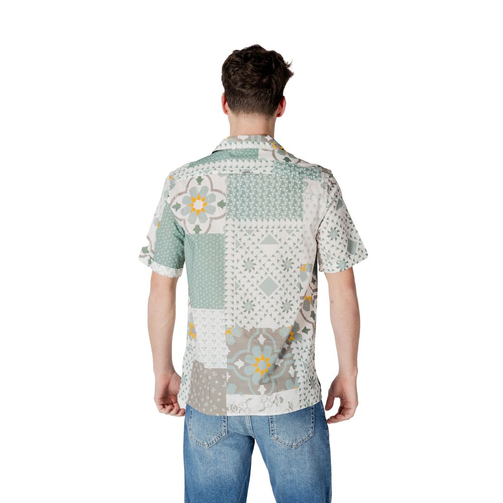 Antony Morato Chemise Viscose Verte à Manches Courtes