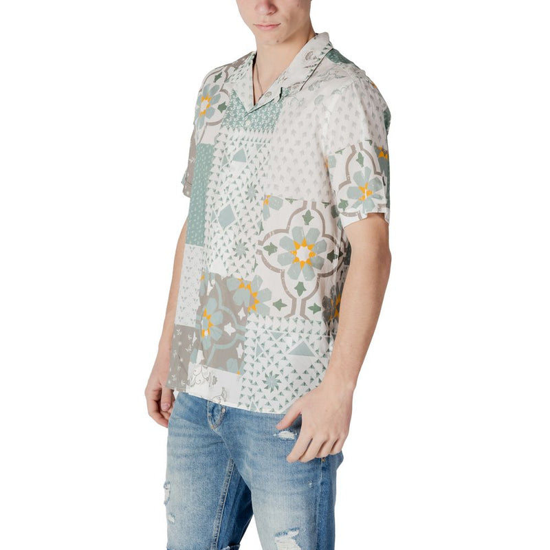Antony Morato Chemise Viscose Verte à Manches Courtes