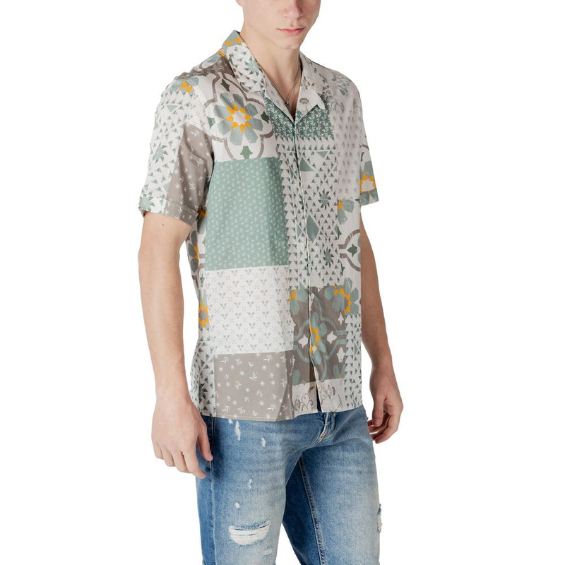 Antony Morato Chemise Viscose Verte à Manches Courtes