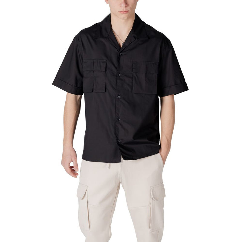 Antony Morato Black Lyocell Shortsleeve Shirt for Men
