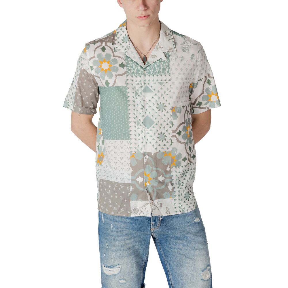 Antony Morato Chemise Viscose Verte à Manches Courtes
