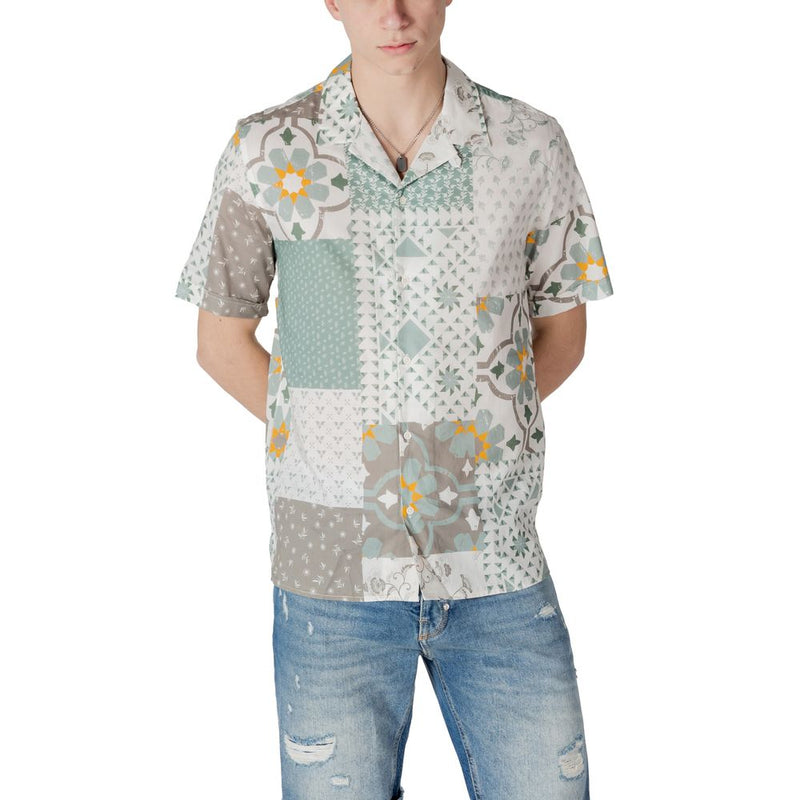 Antony Morato Chemise Viscose Verte à Manches Courtes