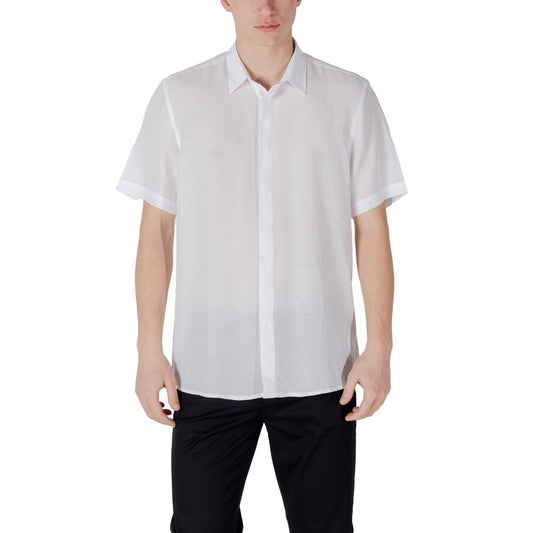 Antony Morato wit lyocell overhemd met korte mouwen