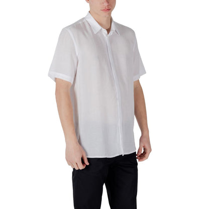 Antony Morato wit lyocell overhemd met korte mouwen