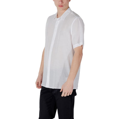 Antony Morato wit lyocell overhemd met korte mouwen