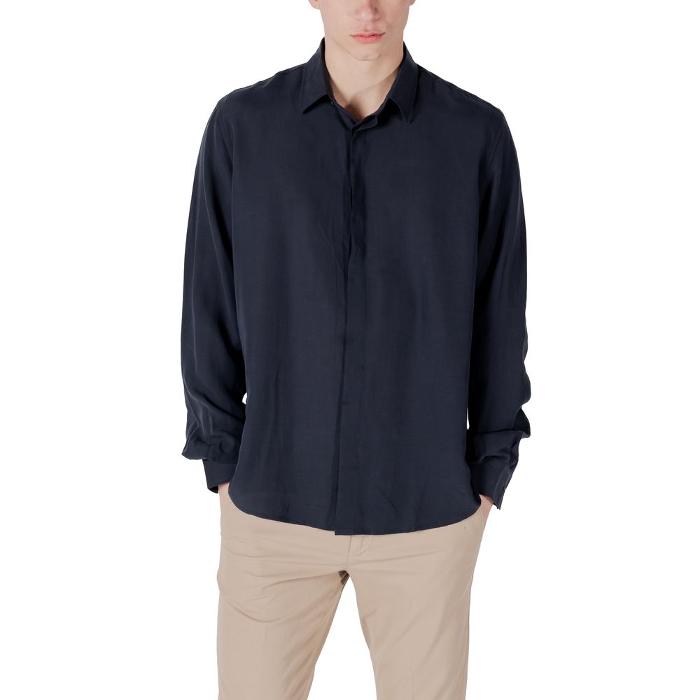 Antony Morato blauw lyocell overhemd