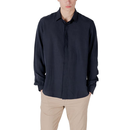 Antony Morato blauw lyocell overhemd