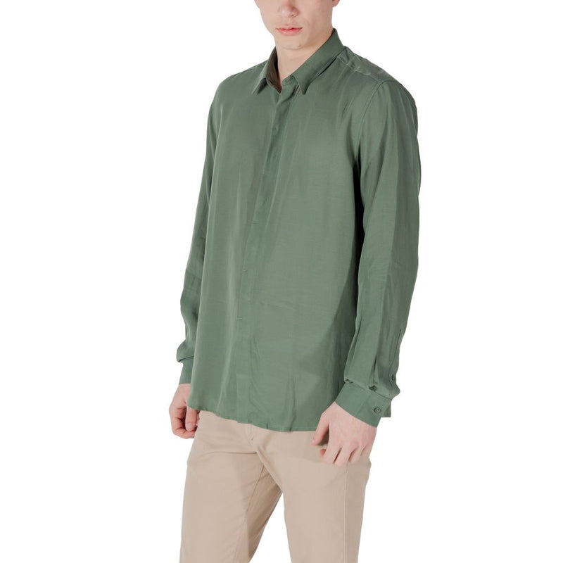 Antony Morato SMIRNE Regular Fit Green Lyocell Shirt