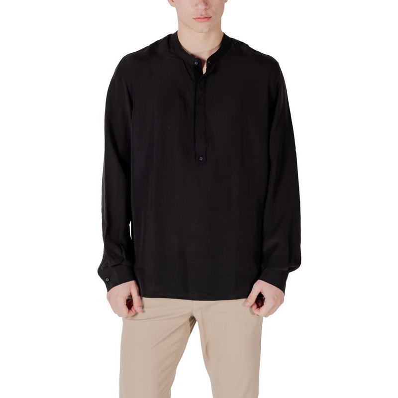 Antony Morato Black Lyocell Shirt - KILIS RELAXED FIT