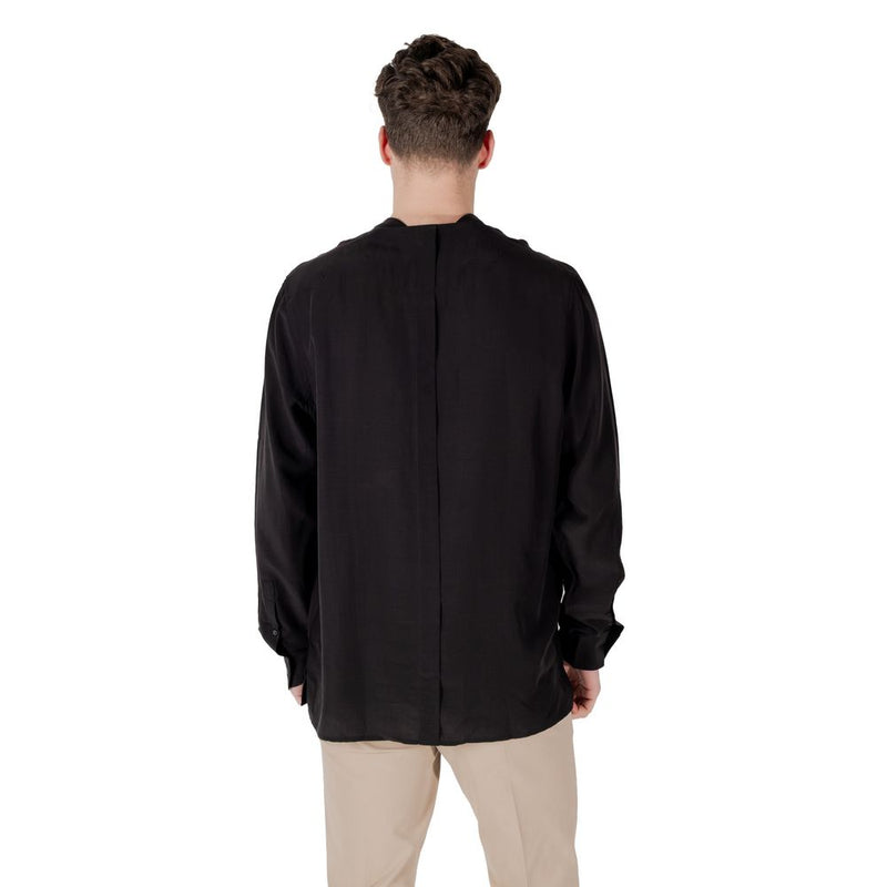 Antony Morato Black Lyocell Shirt - KILIS RELAXED FIT
