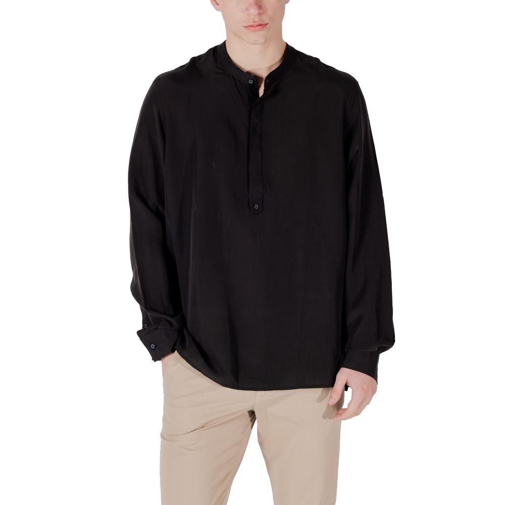 Antony Morato Black Lyocell Shirt - KILIS RELAXED FIT