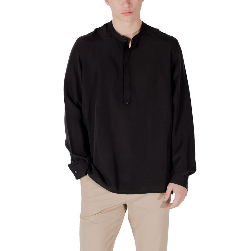 Antony Morato Black Lyocell Shirt - KILIS RELAXED FIT