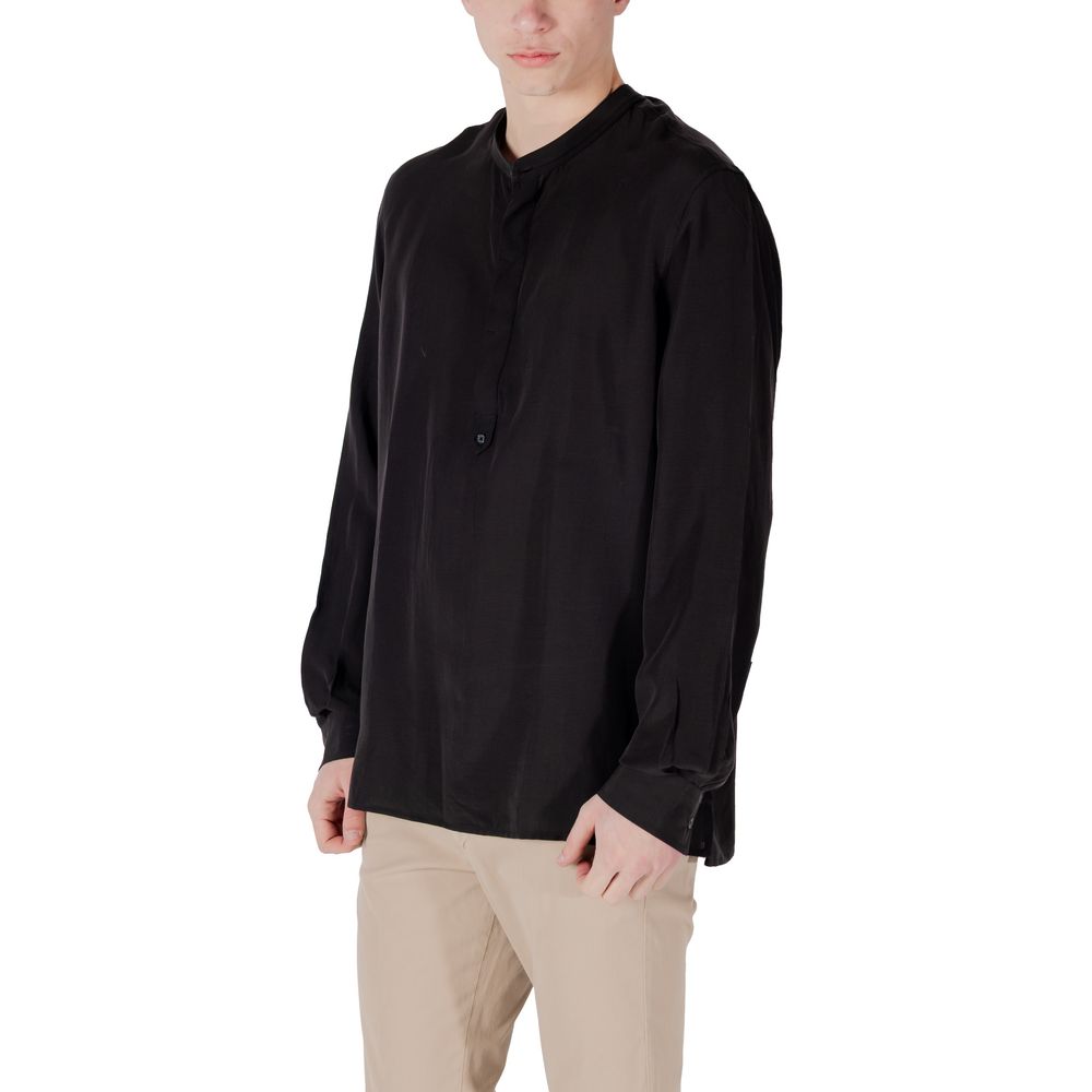 Antony Morato Black Lyocell Shirt - KILIS RELAXED FIT