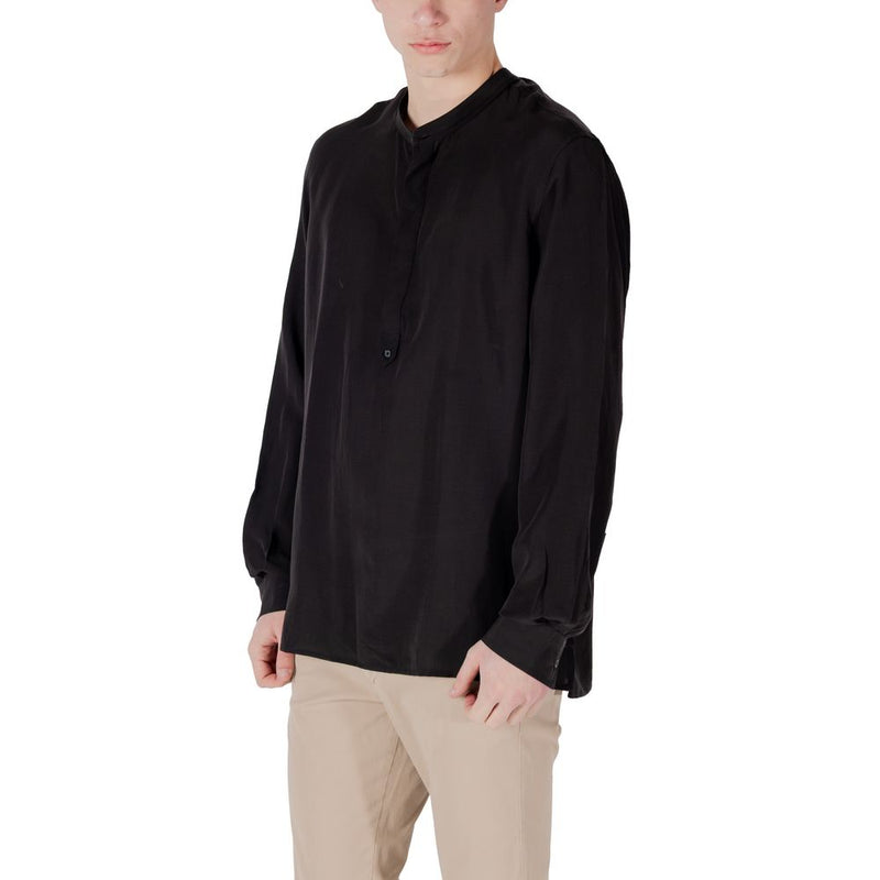 Antony Morato Black Lyocell Shirt - KILIS RELAXED FIT