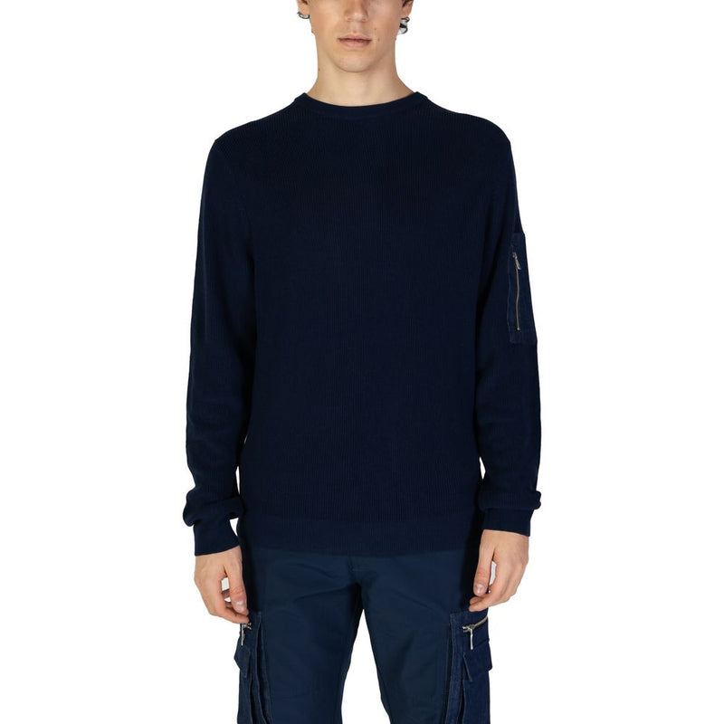 Antony Morato Blue Cotton Sportswear - Regular Fit Sweater