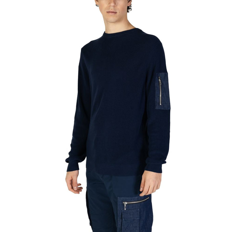 Antony Morato Blue Cotton Sportswear - Regular Fit Sweater