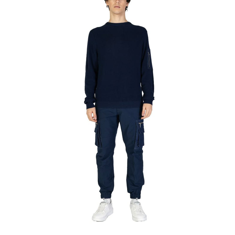 Antony Morato Blue Cotton Sportswear - Regular Fit Sweater
