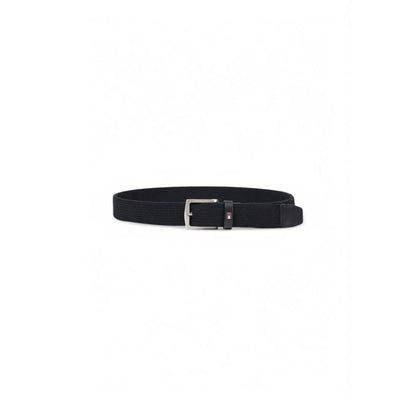 Tommy Hilfiger riem van gerecycled polyester in zwart.