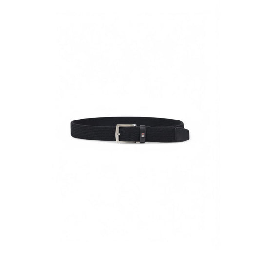 Tommy Hilfiger riem van gerecycled polyester in zwart.