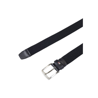 Tommy Hilfiger riem van gerecycled polyester in zwart.