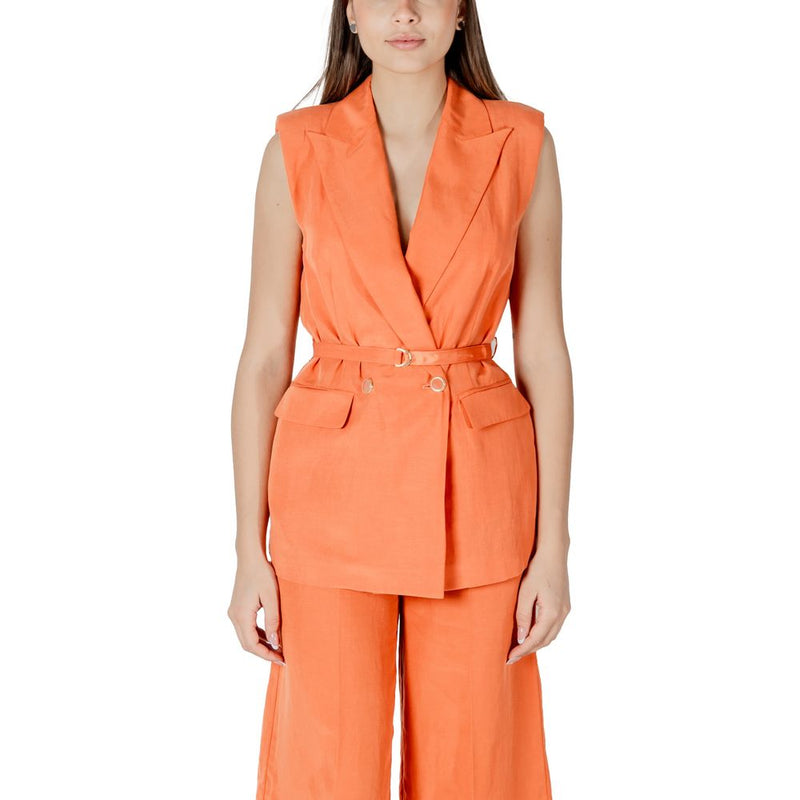 Liu Jo Orange Lyocell Waistcoat - Élégance Intemporelle