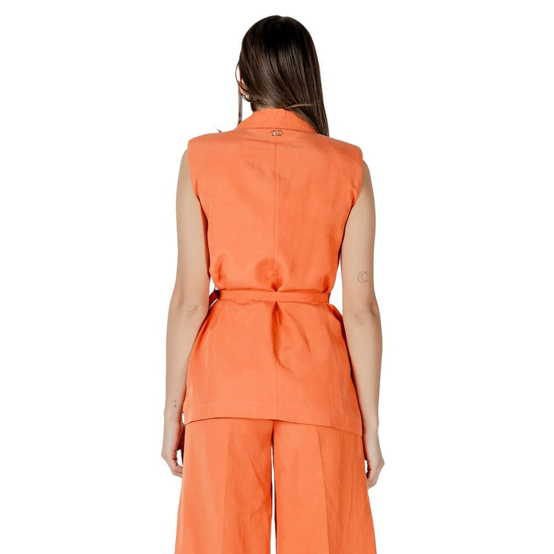 Liu Jo Orange Lyocell Waistcoat - Élégance Intemporelle