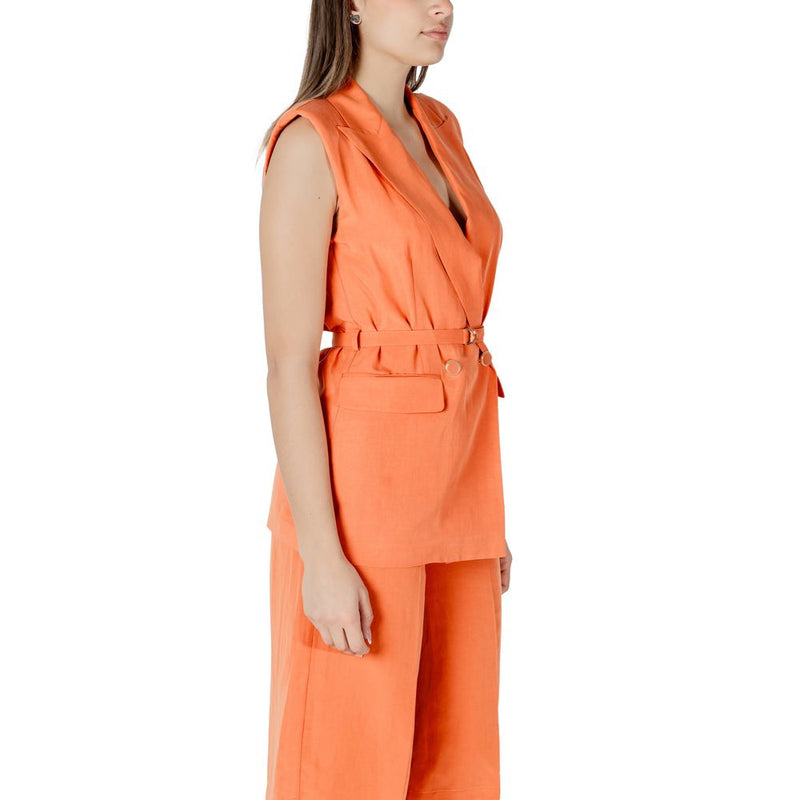 Liu Jo Orange Lyocell Waistcoat - Élégance Intemporelle